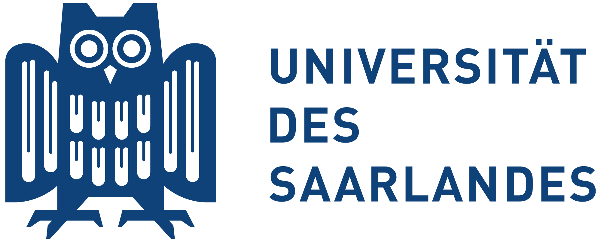 Logo of Saarland University: a blue owl next to "Universität des Saarlandes"