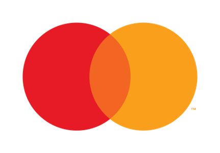 Mastercard logo featuring two overlapping circles - one red on the left and one yellow on the right.