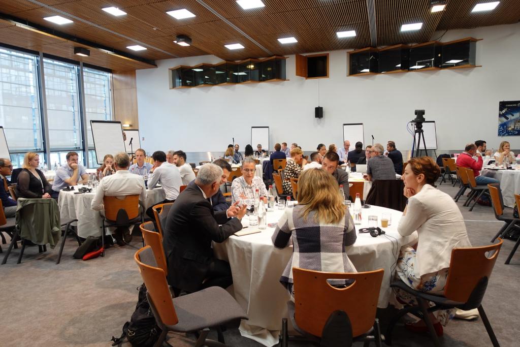 image of the workshop tables in session