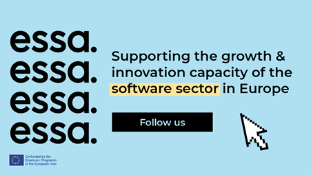 banner of ESSA project. Text: ESSA, supporting the growth and innovation capacity of the softwar sector in Europe
