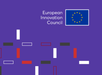 The logo of the European Innovation council, with the name and some geometric shapes