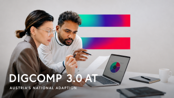 Cover of the DigComp 3.0 AT Brochure