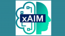 © xAIM logo of the xAIM project with a human head silhouette and a half cyborg brain