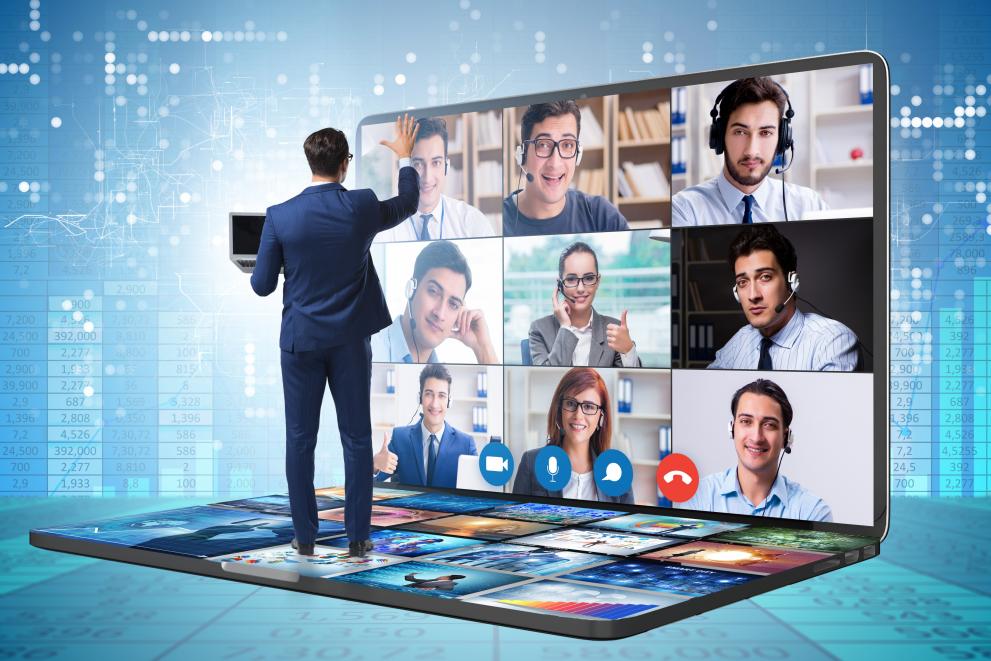© Elnur - stock.adobe.com Remote video conferencing concept