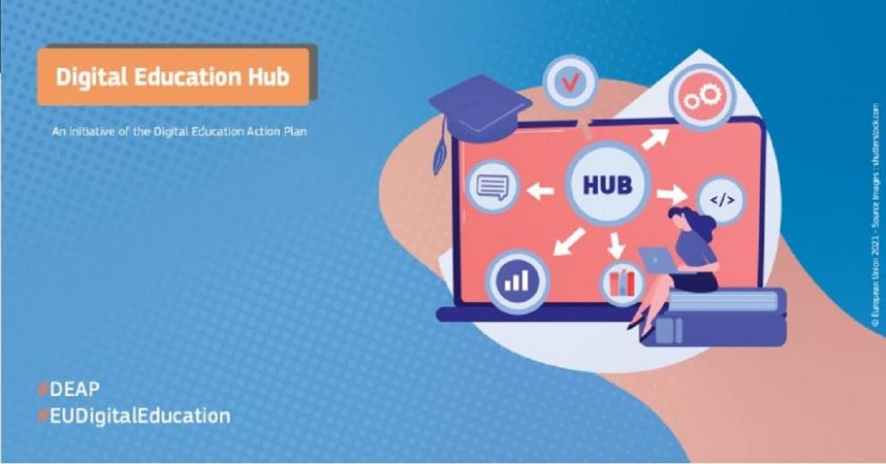 Digital Education Hub. Image credit: Image credit: European Union, 2021. Source: shutterstock.com Digital Education Hub. Image credit: European Union, 2021. Source: shutterstock.com