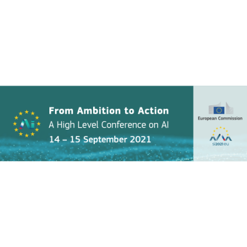 © European Commission In a green background, conference date and time are written, while organisers' logos in a light green background are on the left side.