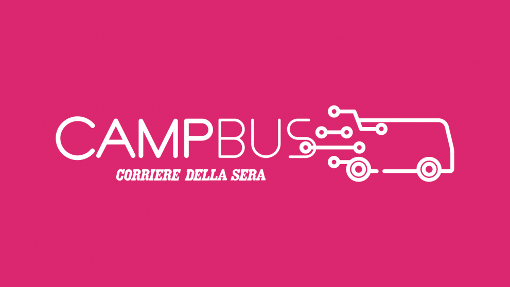© CampBus Logo of the CampBus project with a cartoon bus and the name Campbus on the side