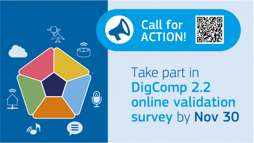A diagram depicting the competence areas of the new publication of DigComp 2.2. DigComp 2.2 - Online Public Validation Survey_Image