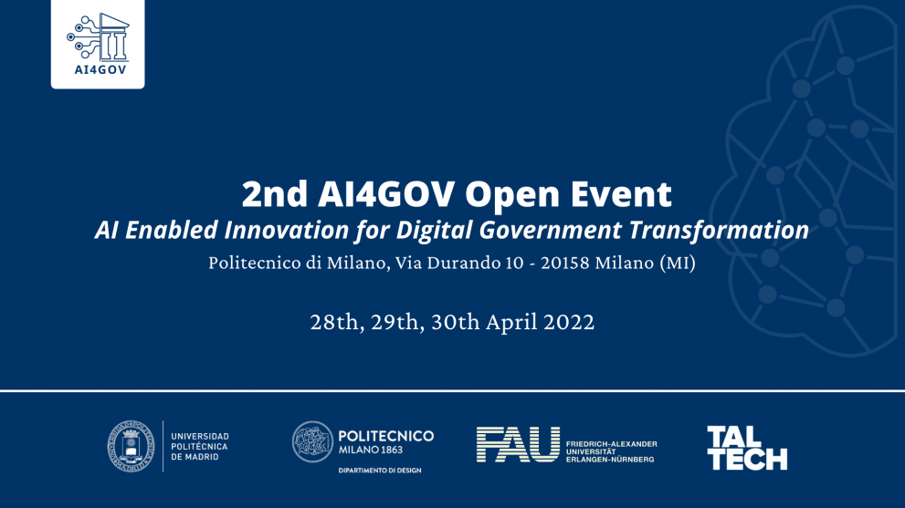 infographic 2nd AI4GOV Open Event details