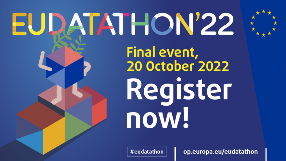 The image shows the event poster with cubes and the date, time and place of the event.
