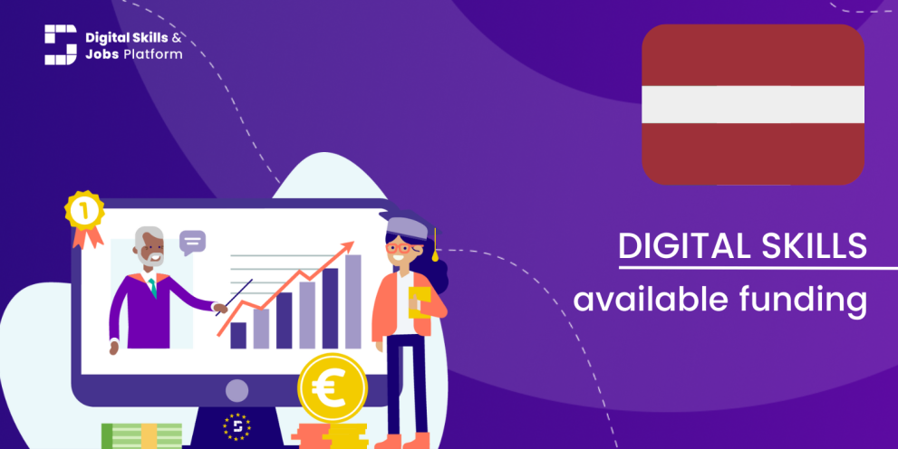 Visual for the Digital Skills Overview - Available funding in Latvia