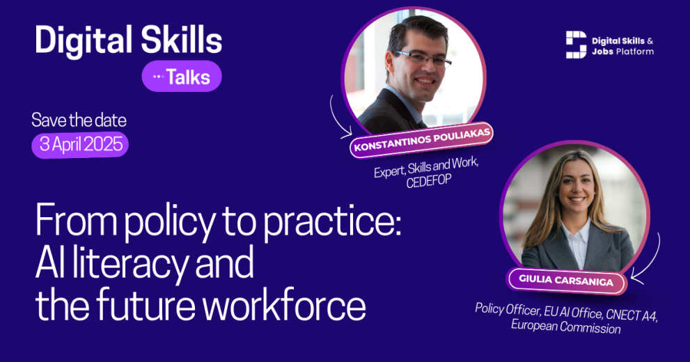 © European Commission decorattive image Digital Skills Talks 11th episode "From policy to practice: AI literacy and the future workforce''