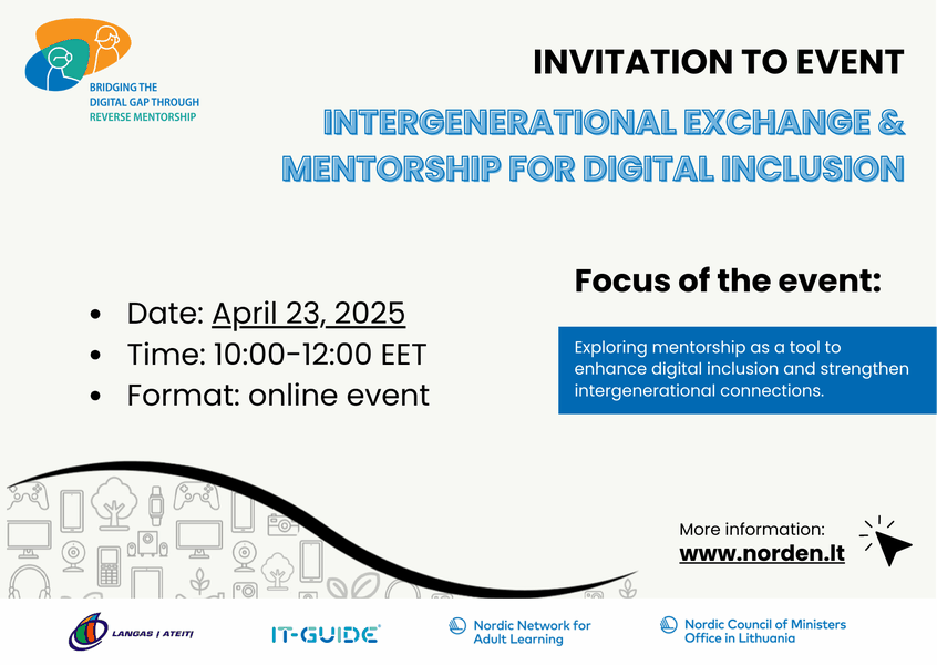 “Bridging the Digital Gap through Reverse Mentorship” event poster and description with date, time, and other details “Bridging the Digital Gap through Reverse Mentorship” event poster and description with date, time, and other details