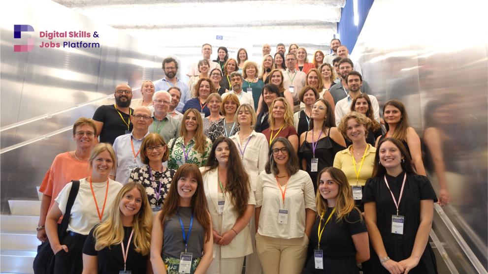 National Coalition representatives, European Commission, HaDEA and the Digital Skills & Jobs Platform team at the 2025 Annual Meeting, organised by the Digital Skills & Jobs Platform. National Coalition representatives, European Commission, HaDEA and the Digital Skills & Jobs Platform team at the 2025 Annual Meeting, organised by the Digital Skills & Jobs Platform.