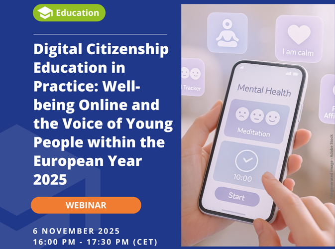 Digital Citizenship Education in Practice:  Well-being Online and the Voice of Young People webinar invitation Digital Citizenship Education in Practice:  Well-being Online and the Voice of Young People webinar invitation