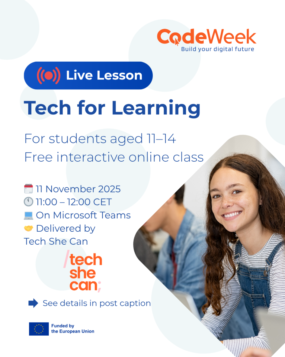 This is the logo of the Tech for Learning live lesson.