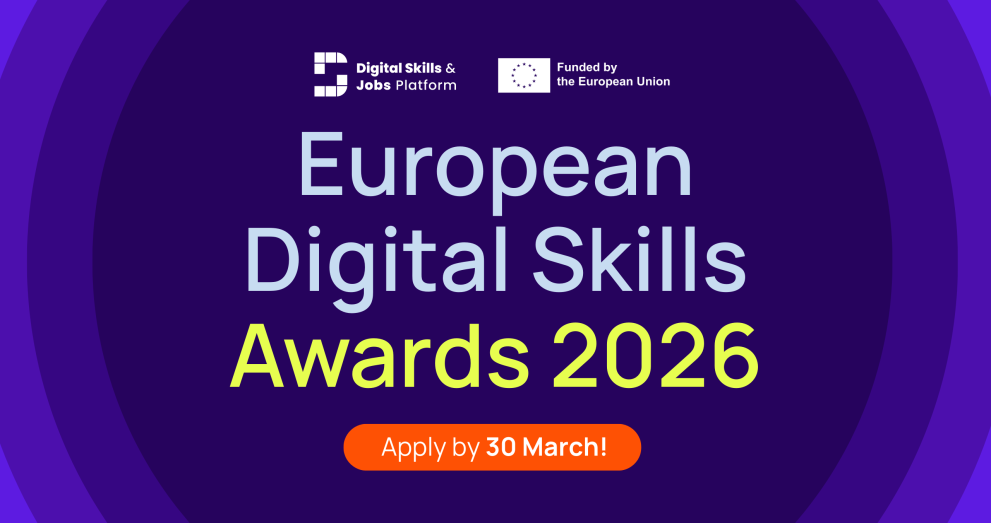 Spīdēt spilgti, būt digitālam, iet tālāk: 2026. gada Eiropas digitālo prasmju balvas pasniegšana