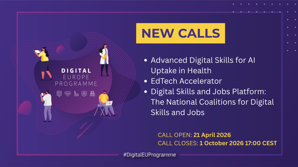 EU launches new set of open calls under DIGITAL to boost Advanced Digital Skills