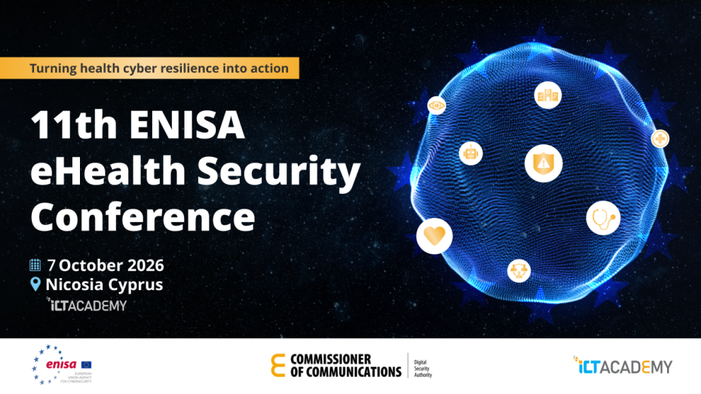 Event poster for the 11th eHealth Security Conference, 7 October 2026, Nicosia Cyprus