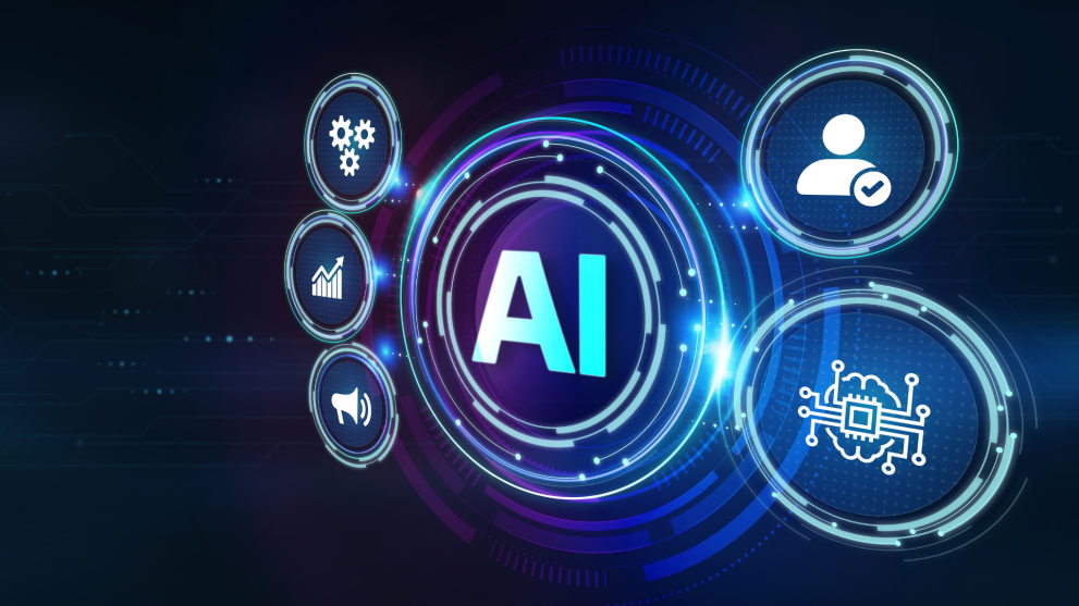 Stock image showing AI-related icons
