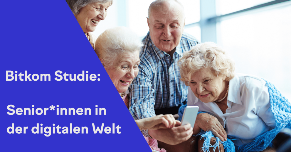 Seniors who use a smartphone; text: Bitkom study 'Senior Citizens in the Digital World'