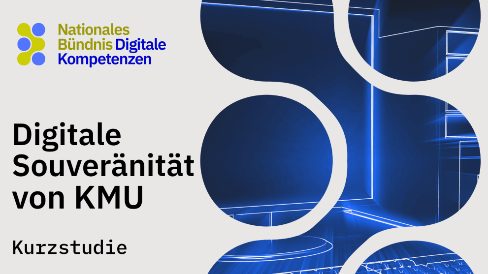 Cover graphic for the short study “Digital Sovereignty of SMEs,” featuring the logo of the National Alliance for Digital Skills and an abstract blue digital background.