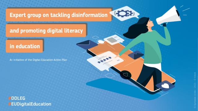 Illustration of a girl holding a speaker