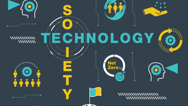 infographic of the event including the words Technology and Society