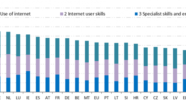 chart with the digital skills of European