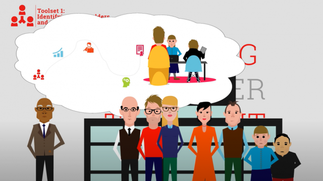 cartoon teachers and students