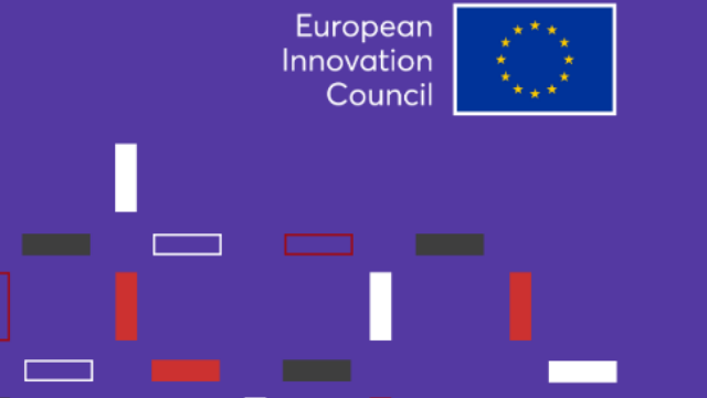 The logo of the European Innovation council, with the name and some geometric shapes