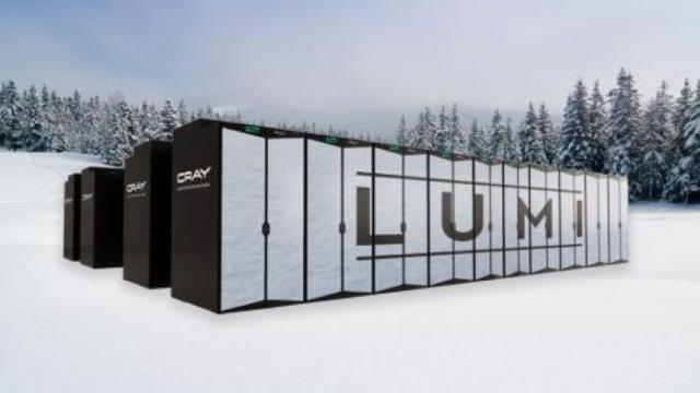 image of LUMI supercomputer homepage