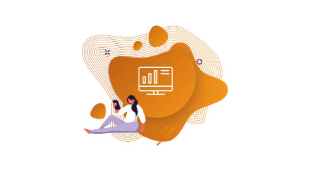 a cartoon girl using her computer