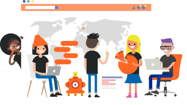 Drawing of a group of children 