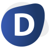 The letter D on a dark blue background