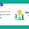 date, time and title of the event and a visual element with two cartoons around a light source