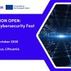 European Cybersecurity Fest event details on a blue and white background. 