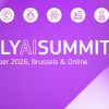 Purple banner with icons related to the Apply AI Summit topics. 