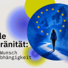 Infographic on Europe’s digital sovereignty featuring a map of the EU and stars, a person walking along a path, and the title ‘Digital Sovereignty: Europe’s Desire for Independence’
