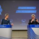 Margrethe Vestager, on the left, and Thierry Breton