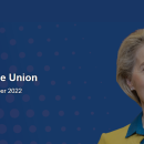 The image shows the President of the European Commission Ursula von der Leyen