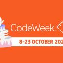 Event poster with title for the 2022 edition of EU Code Week