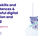 A banner with the logo of the European Council and the DSJP, with text. Text reads: Digital skills and competences and successful digital education and training: fit for the digital era
