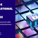 An image of a digital lock with squares, on a blue background, with text. Text reads: "Towards organisational cyber resilience: strategies for cybersecurity skills training and enhancing awareness of cyber threats"