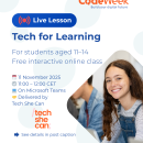 This is the logo of the Tech for Learning live lesson.