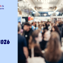 An image of a crowd against light blue background, with text. Text reads: "Czech Online Expo 2026"