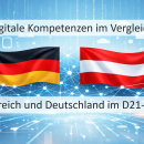 Flaggen Deutschlands und Österreichs, Text: Digitale Kompetenzen im Vergleich - Deutschland und Österreich im D21-Index
